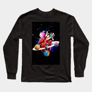 Rings of Solitude: The Lonely Astronau Long Sleeve T-Shirt